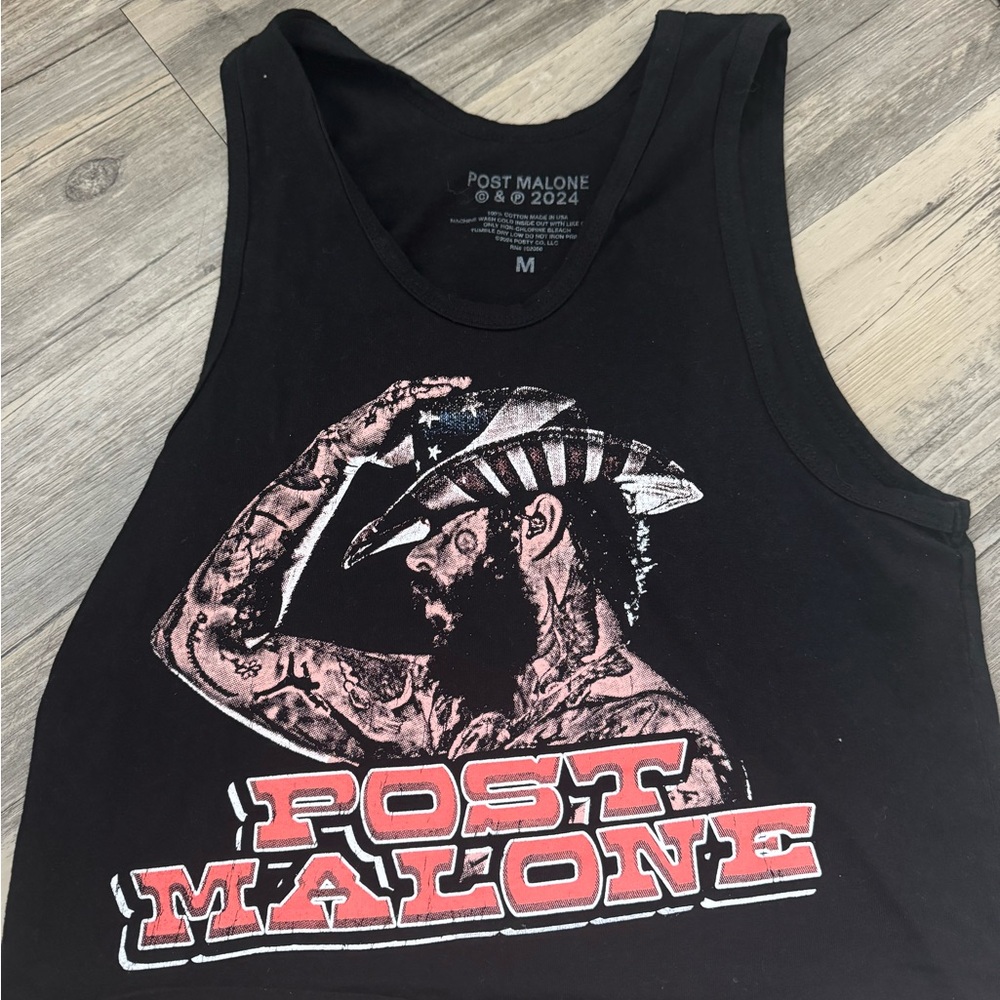 Black Post Malone Graphic Tank Top